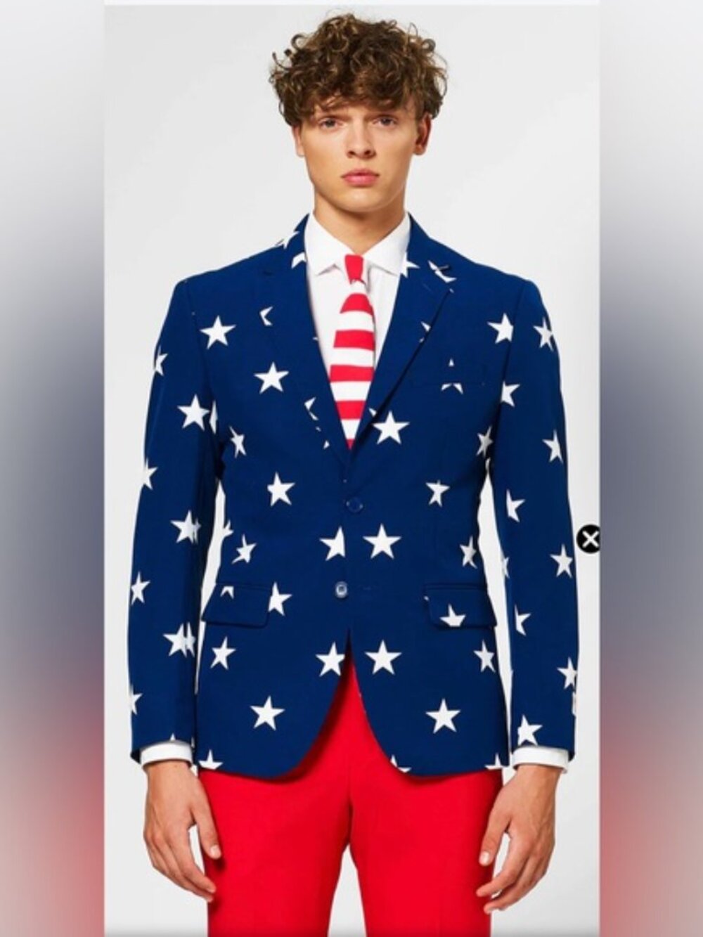 OppoSuits Royal Blue Star-Print Mens Blazer